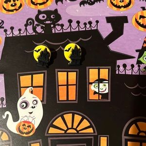 Halloween haunted house resin earrings